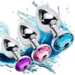 Metal Jeweled Anal Plug Set