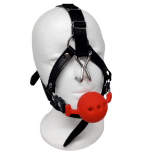 Harness Ball Gag With Nose Hook - Image 6