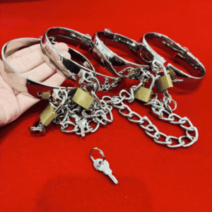 Stainless Steel Real Lockable Slave Handcuff Wrist Ankle Cuffs - Image 15
