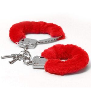 Sexy Red Fur Covered Hand Cuffs & Ankle Cuffs - Image 7