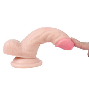5.51 Inch Vincy PVC Dildo With Balls - Flesh color, light beige - Image 5