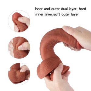9.05 Inch Leo Dual Layer Silicone Dildo - Image 3