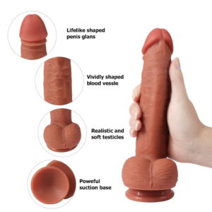 9.05 Inch Leo Dual Layer Silicone Dildo - Image 5