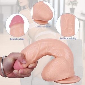 dildo with firm base for fixation in Dingy dark beige color - Image 6