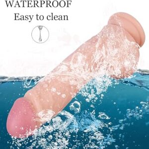 dildo with firm base for fixation in Dingy dark beige color - Image 3