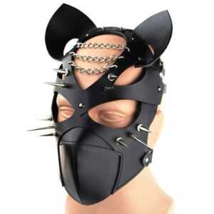 Halloween PU Leather Dog Mask Cosplay - Image 3