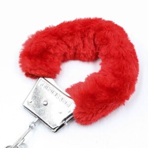 Sexy Red Fur Covered Hand Cuffs & Ankle Cuffs - Image 3