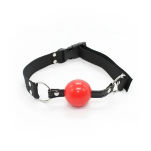 Naughty PVC Red Rubber Ball Gag - Image 1