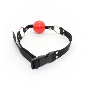 Naughty PVC Red Rubber Ball Gag - Image 3