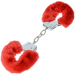 Sexy Red Fur Covered Hand Cuffs & Ankle Cuffs - Image 4