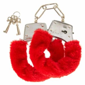 Sexy Red Fur Covered Hand Cuffs & Ankle Cuffs - Image 6