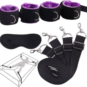 Restrained Revelations 10-Piece Bondage Set for BDSM Newbies, Passionate Playtime, black, red, pink, purple - Image 19