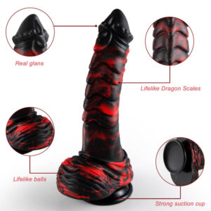 Dragon Black-Red or Gold-Purple-White Thick Dildo with layers - Your Angry Monster Dick - Image 5