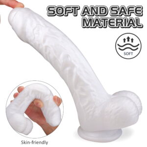 powerful penis replica dildo with powerful sucker 7.56 inches - soft and safe material - Image 3