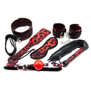 Scarlet Seduction Red Leopard Print BDSM Set - Image 11