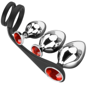Interchangeable 3 Set Metal B Plug Cock Ring - Image 1