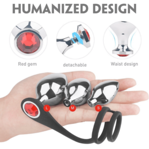 Interchangeable 3 Set Metal B Plug Cock Ring - Image 6