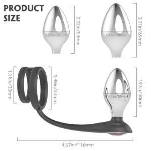 Interchangeable 3 Set Metal B Plug Cock Ring - Image 7