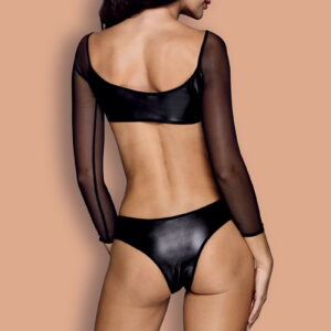 One Piece Black Net Lingerie Outfit - Extremely Dark - Image 3