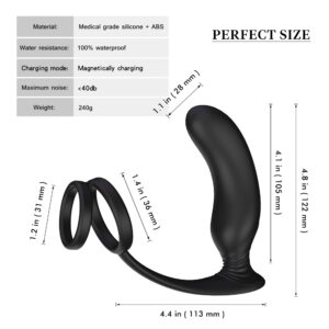 Anal Plug With Double Cock Ring Vibrator - Image 8