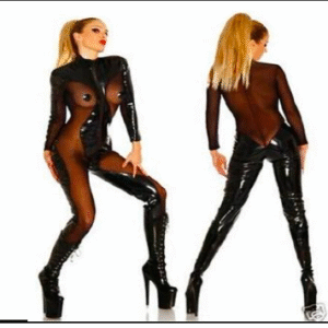 Naughty Shiny Full Body Sock - Black and Seductive
