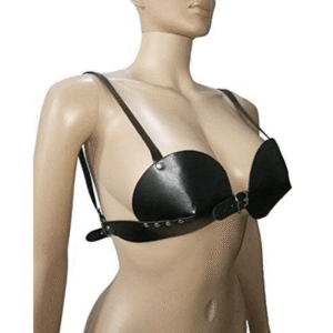 Black Sexy PU Bra - Image 3