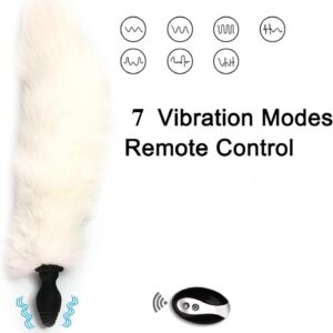 White Fluffy Anal Plug - Image 3