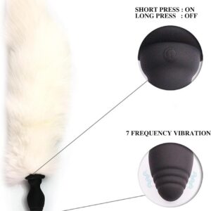 White Fluffy Anal Plug - Image 5
