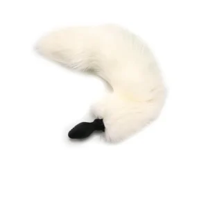 White Fluffy Anal Plug - Image 7