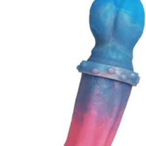 Flexible Blue Pink Dildo - Long, Large - Silicone Made - Double-Ended Penis - Image 2