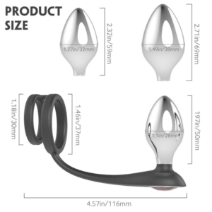 Interchangeable 3 Set Metal B Plug Cock Ring - Image 7