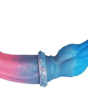 Flexible Blue Pink Dildo - Long, Large - Silicone Made - Double-Ended Penis - Image 1