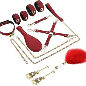 Luxurious Red 7-Piece BDSM Set - Image 1