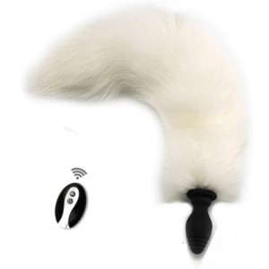 White Fluffy Anal Plug - Image 1
