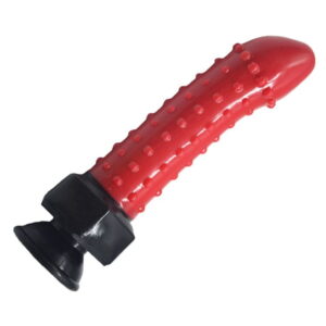 Red Bobbles Silicone Dildo - Image 1