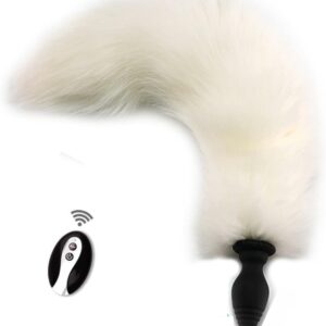 White Fluffy Anal Plug - Image 2
